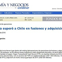 Colombia super a Chile en fusiones y adquisiciones
